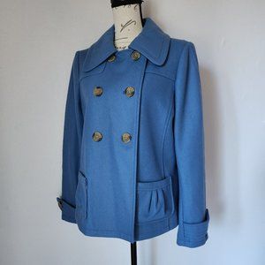 Sundance Made in Italy New Horizons Peacoat Double Breast Wool Blend Blue